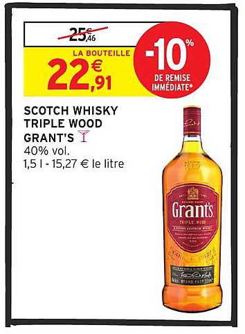 SCOTCH WHISKY TRIPLE WOOD GRANT'S
