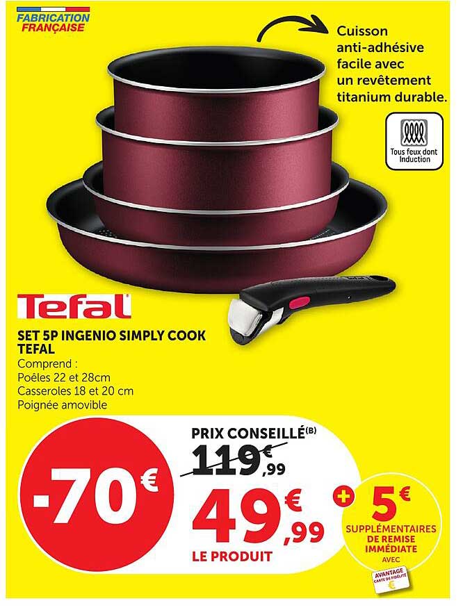 SET 5P INGENIO SIMPLY COOK TEFAL