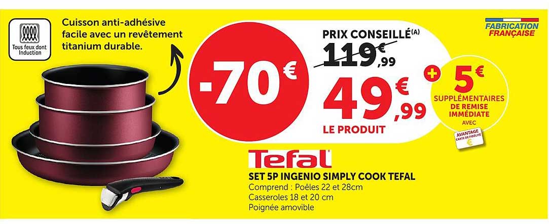 Set 5P Ingenio Simply Cook Tefal