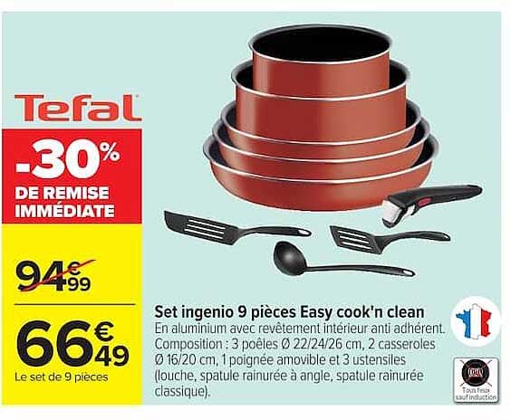 Set ingenio 9 pieces Easy cook'n clean