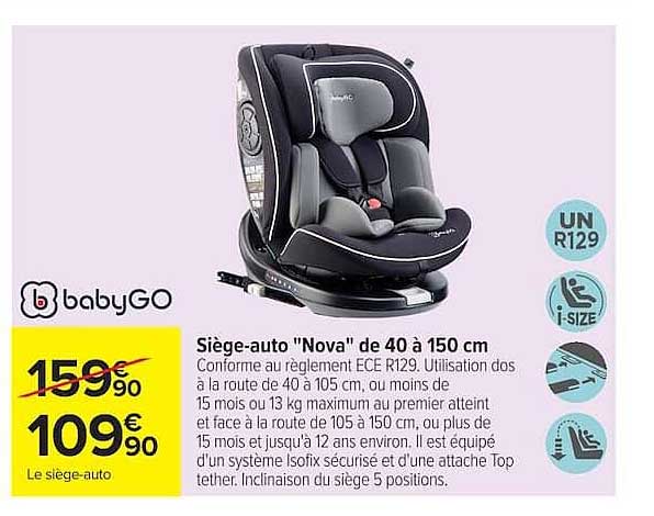 Siège-auto "Nova" de 40 à 150 cm