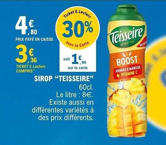 SIROP “TEISSEIRE” 60cl.