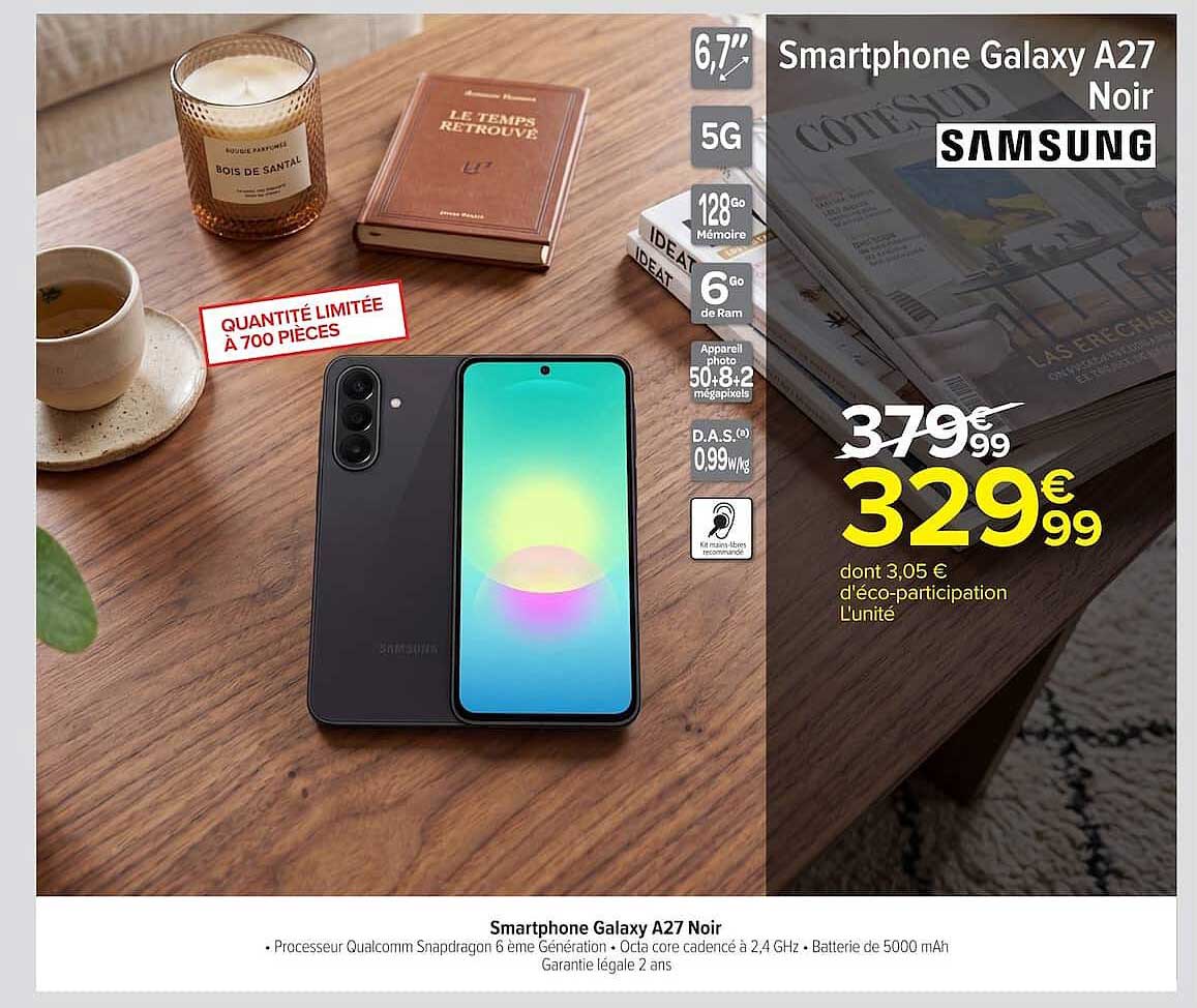 Smartphone Galaxy A27 Noir
