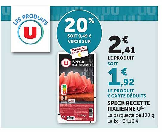 SPECK RECETTE ITALIENNE U