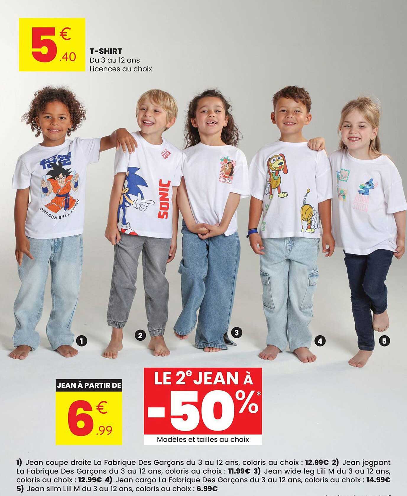 T-SHIRT Du 3 au 12 ans Licences au choix