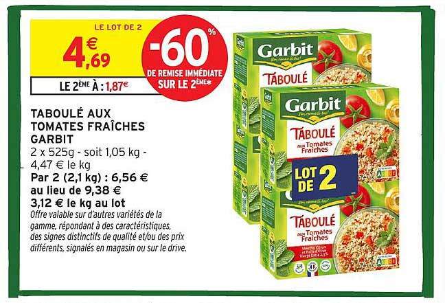 TABOULÉ AUX TOMATES FRAÎCHES GARBIT
