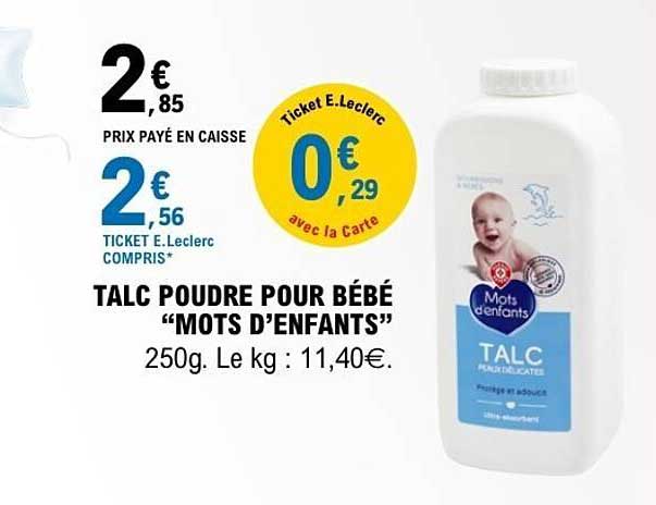 TALC POUDRE POUR BÉBÉ “MOTS D’ENFANTS”