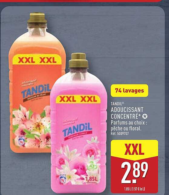 TANDIL ADOUCISSANT CONCENTRÉ • Parfums au choix : pêche ou floral.