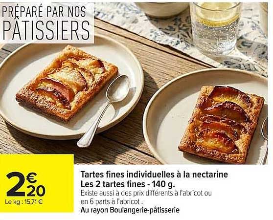Tartes fines individuelles à la nectarine