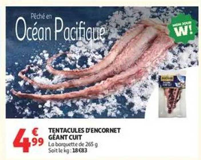 TENTACULES D’ENCORNET GÉANT CUIT