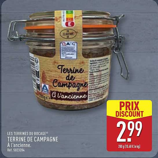 TERRINE DE CAMPAGNE À L'ancienne.