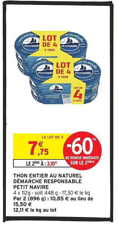 THON ENTIER AU NATUREL DÉMARCHE RESPONSABLE PETIT NAVIRE