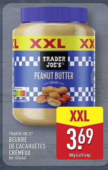 TRADER JOE'S BEURRE DE CACAHUÈTES CRÉMEUX