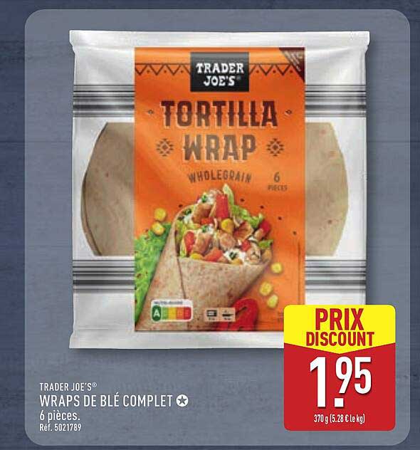 TRADER JOE'S® WRAPS DE BLÉ COMPLET