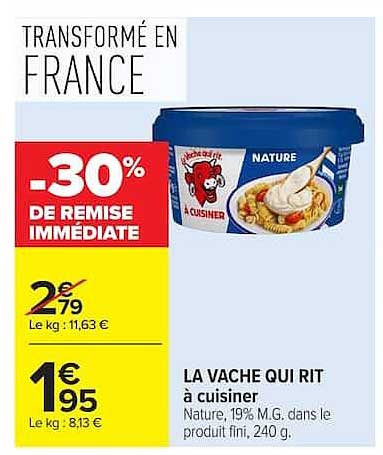 TRANSFORMÉ EN FRANCE -30% DE REMISE IMMÉDIATE LA VACHE QUI RIT à cuisiner