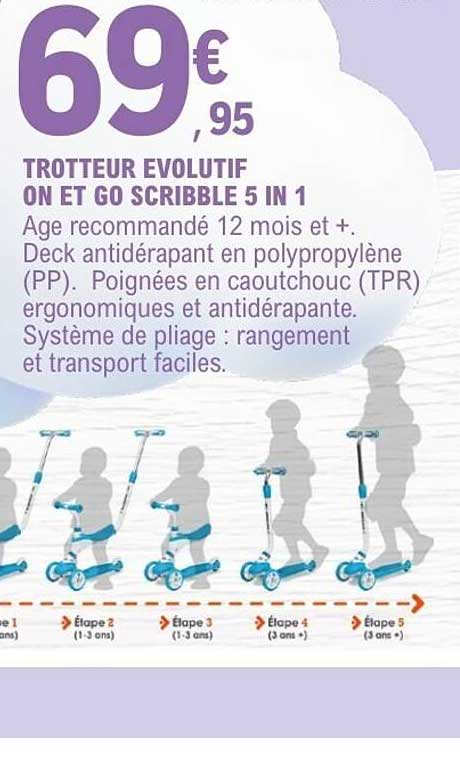 TROTTEUR EVOLUTIF ON ET GO SCRIBBLE 5 IN 1