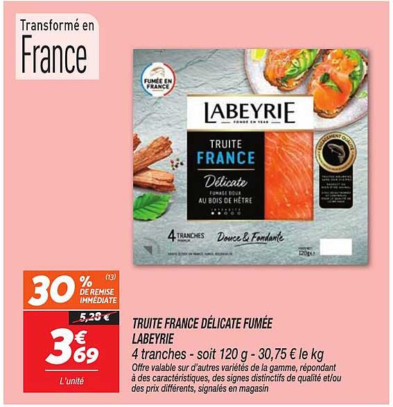 TRUITE FRANCE DÉLICATE FUMÉE LABEYRIE