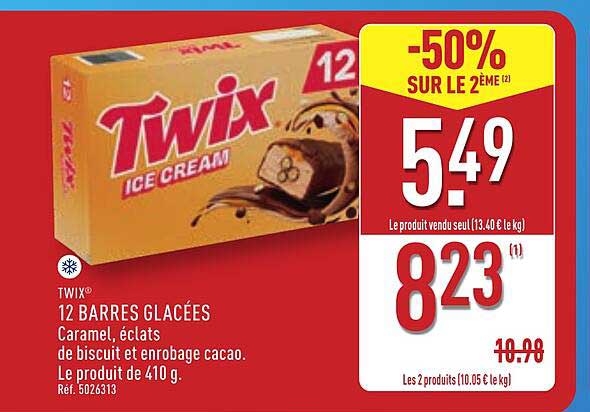 TWIX 12 BARRES GLACÉES