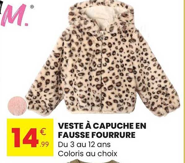 VESTE À CAPUCHE EN FAUSSE FOURRURE