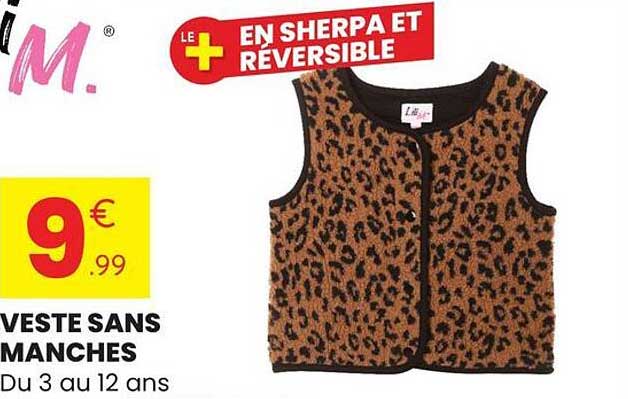 VESTE SANS MANCHES Du 3 au 12 ans