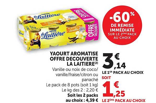 YAOURT AROMATISÉ OFFRE DÉCOUVERTE LA LAITIÈRE