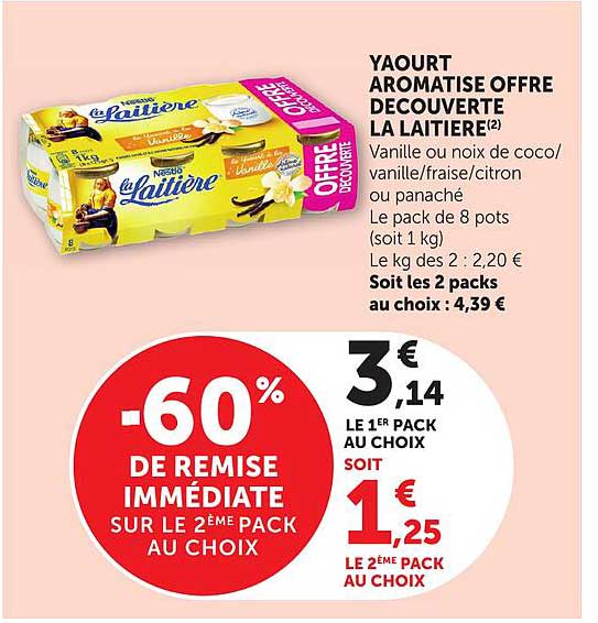 YAOURT AROMATISÉ OFFRE DÉCOUVERTE LA LAITIÈRE