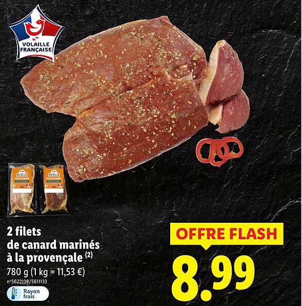 2 filets de canard marinés à la provençale