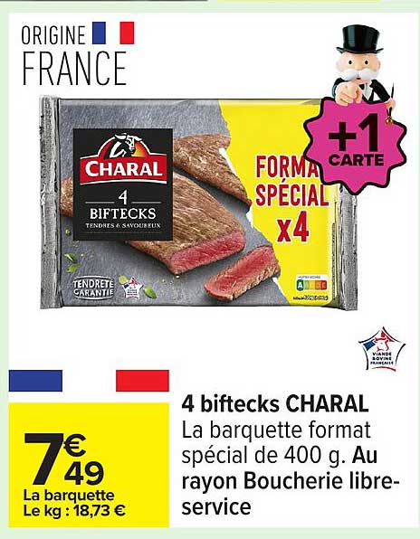 4 biftecks CHARAL