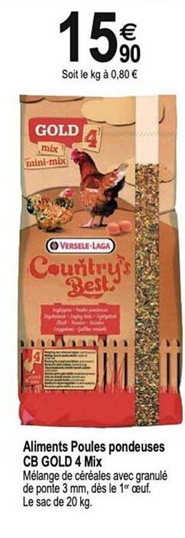 Aliments Poules pondeuses CB GOLD 4 Mix