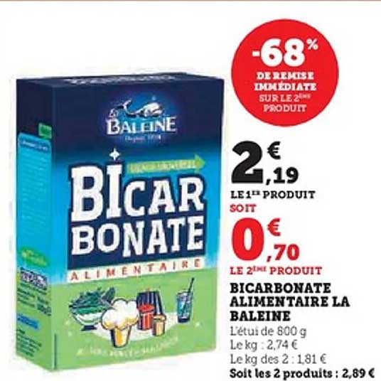 BICARBONATE ALIMENTAIRE LA BALEINE