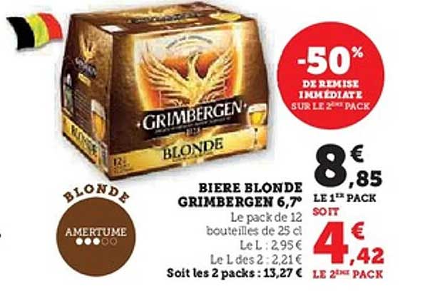 BIERE BLONDE GRIMBERGEN 6,7°