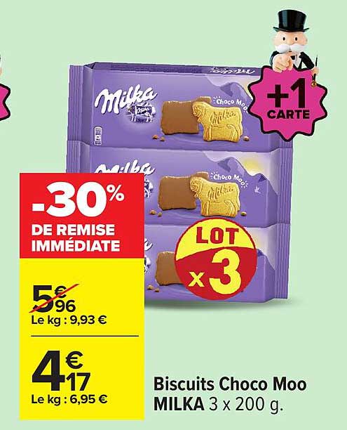 Biscuits Choco Moo MILKA 3 x 200 g.