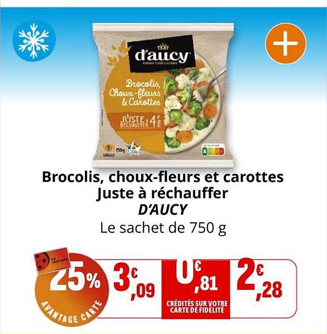 Brocolis, choux-fleurs et carottes Juste à réchauffer D'AUCY
