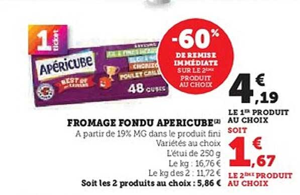 FROMAGE FONDU APÉRICUBE