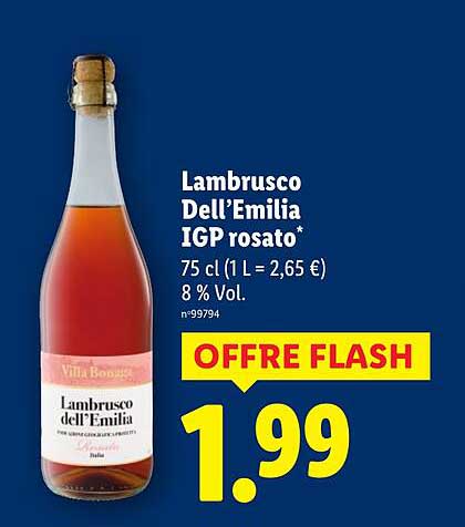 Lambrusco Dell’Emilia IGP rosato*