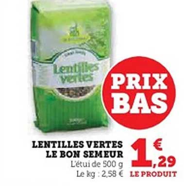 LENTILLES VERTES LE BON SEMEUR