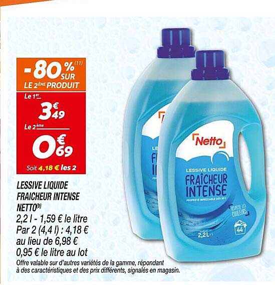 LESSIVE LIQUIDE FRAÎCHEUR INTENSE NETTO
