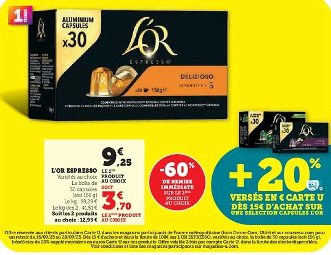 L'OR ESPRESSO Varietés au choix
