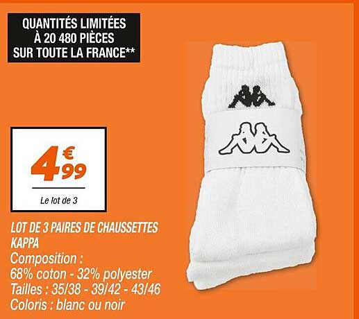 LOT DE 3 PAIRES DE CHAUSSSETTES KAPPA