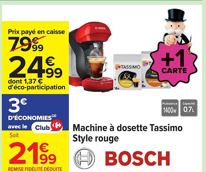 Machine à dosette Tassimo Style rouge