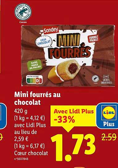 Mini fourrés au chocolat