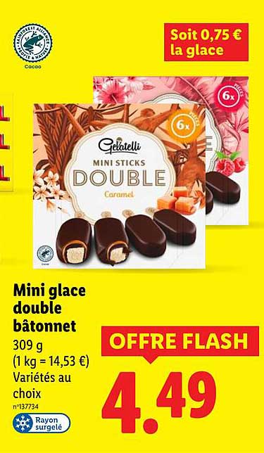 Mini glace double bâtonnet