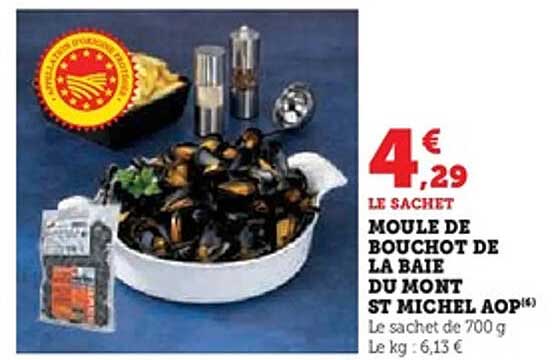 MOULE DE BOUCHOT DE LA BAIE DU MONT ST MICHEL AOP