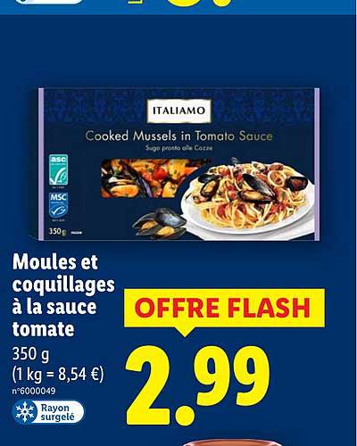 Moules et coquillages à la sauce tomate