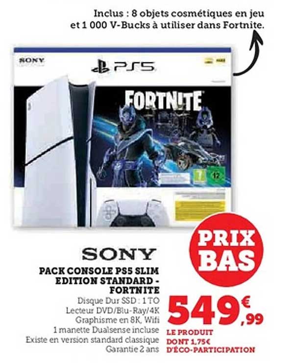 PACK CONSOLE PS5 SLIM EDITION STANDARD - FORTNITE