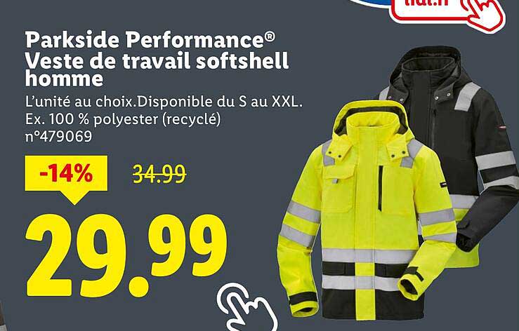 Parkside Performance® Veste de travail softshell homme