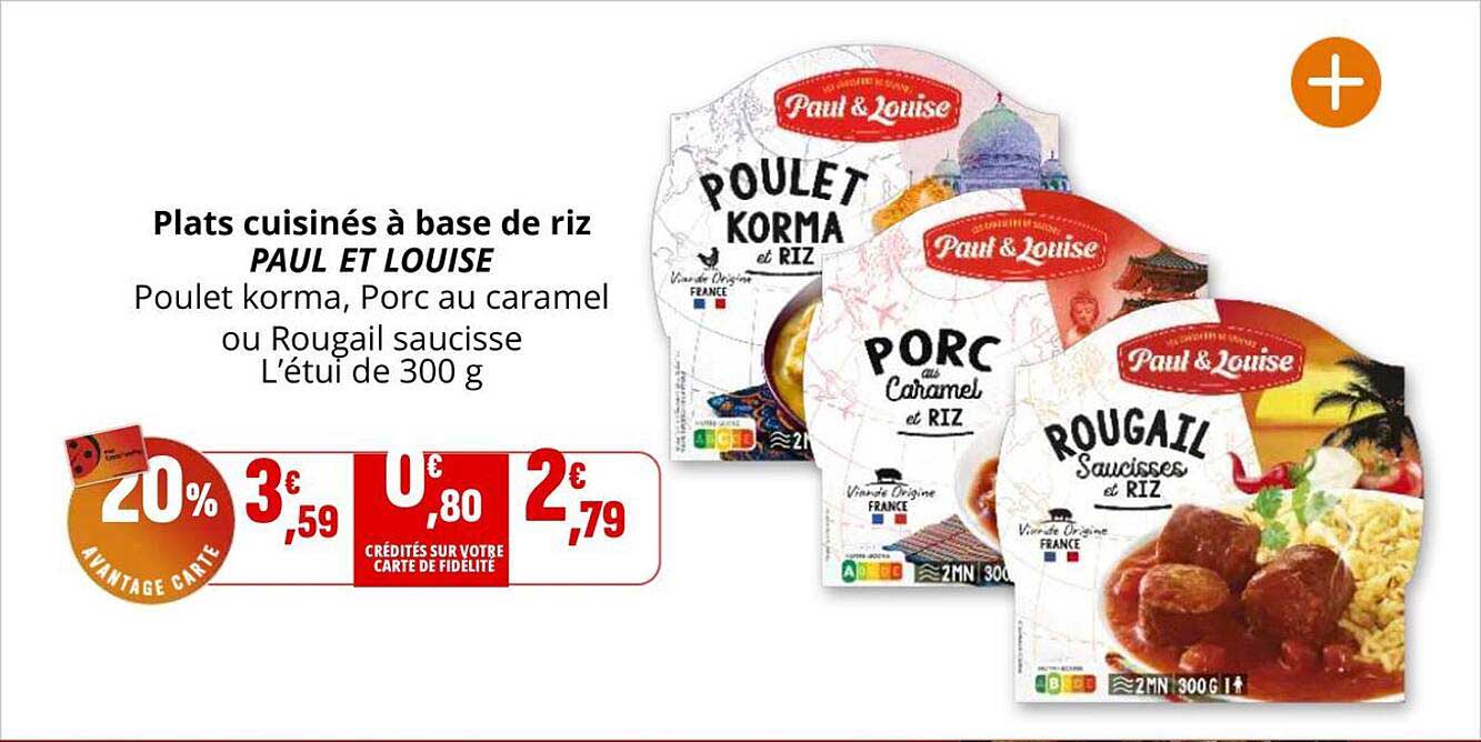 Plats cuisinés à base de riz PAUL ET LOUISE