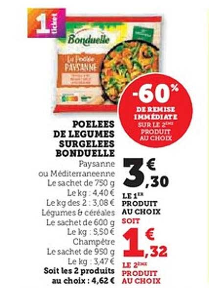 Poêlées de légumes surgelées Bonduelle