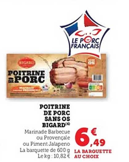 POITRINE DE PORC SANS OS BIGARD