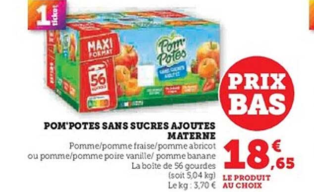 POM'POTES SANS SUCRES AJOUTES MATERNE